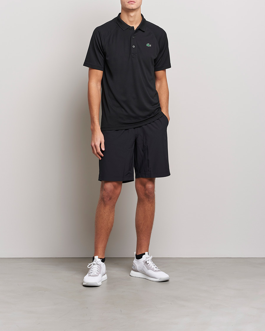 Homme | Polos | Lacoste | Sport Performance Ribbed Collar Polo Black