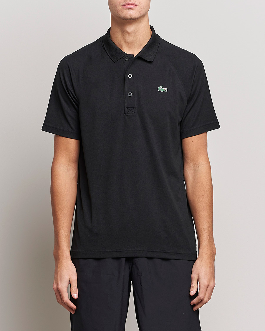 Homme | Polos | Lacoste | Sport Performance Ribbed Collar Polo Black