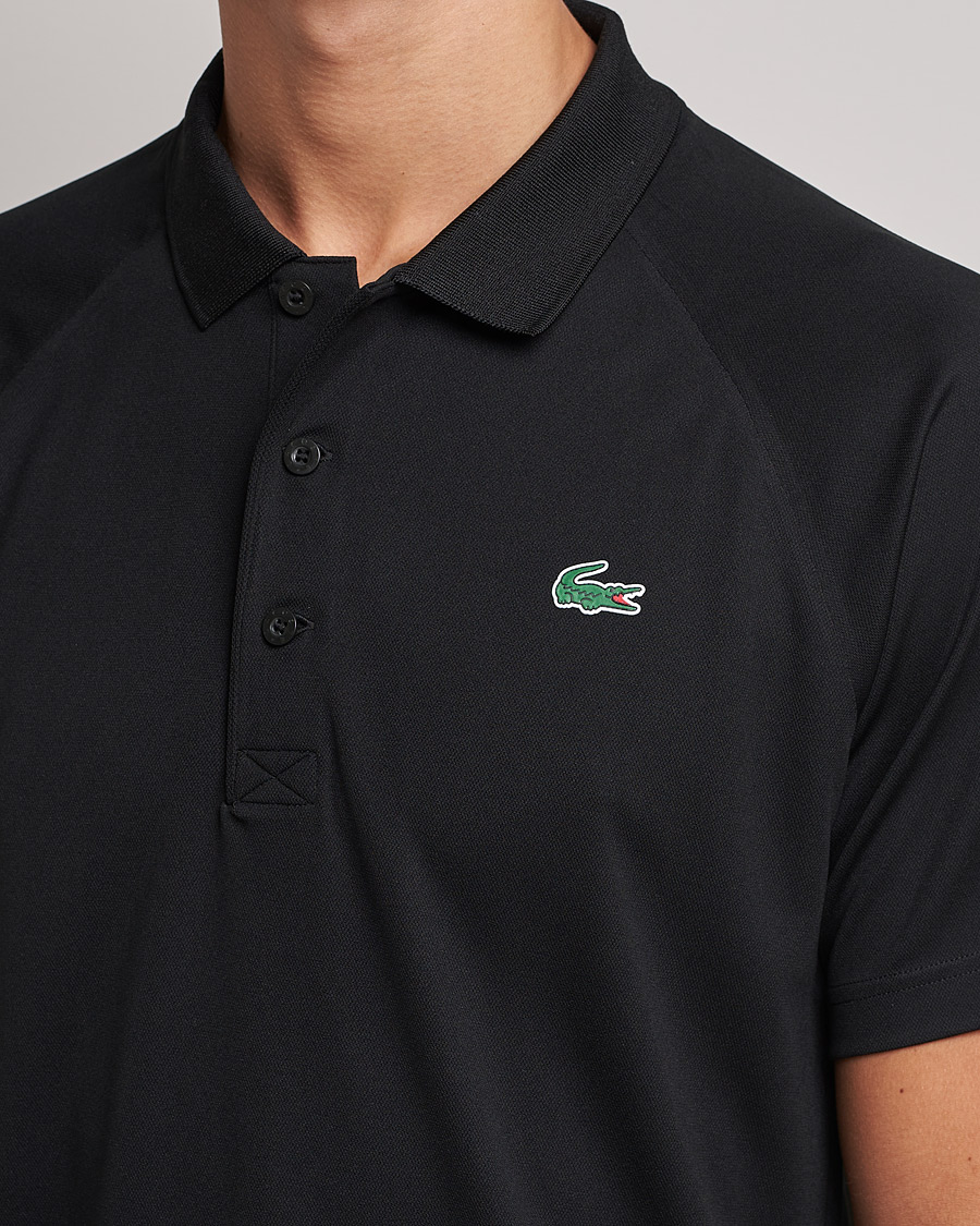 Homme | Polos | Lacoste | Sport Performance Ribbed Collar Polo Black
