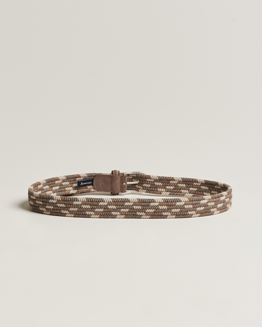 Homme | Ceintures | Anderson's | Braided Wool Belt Multi Natural