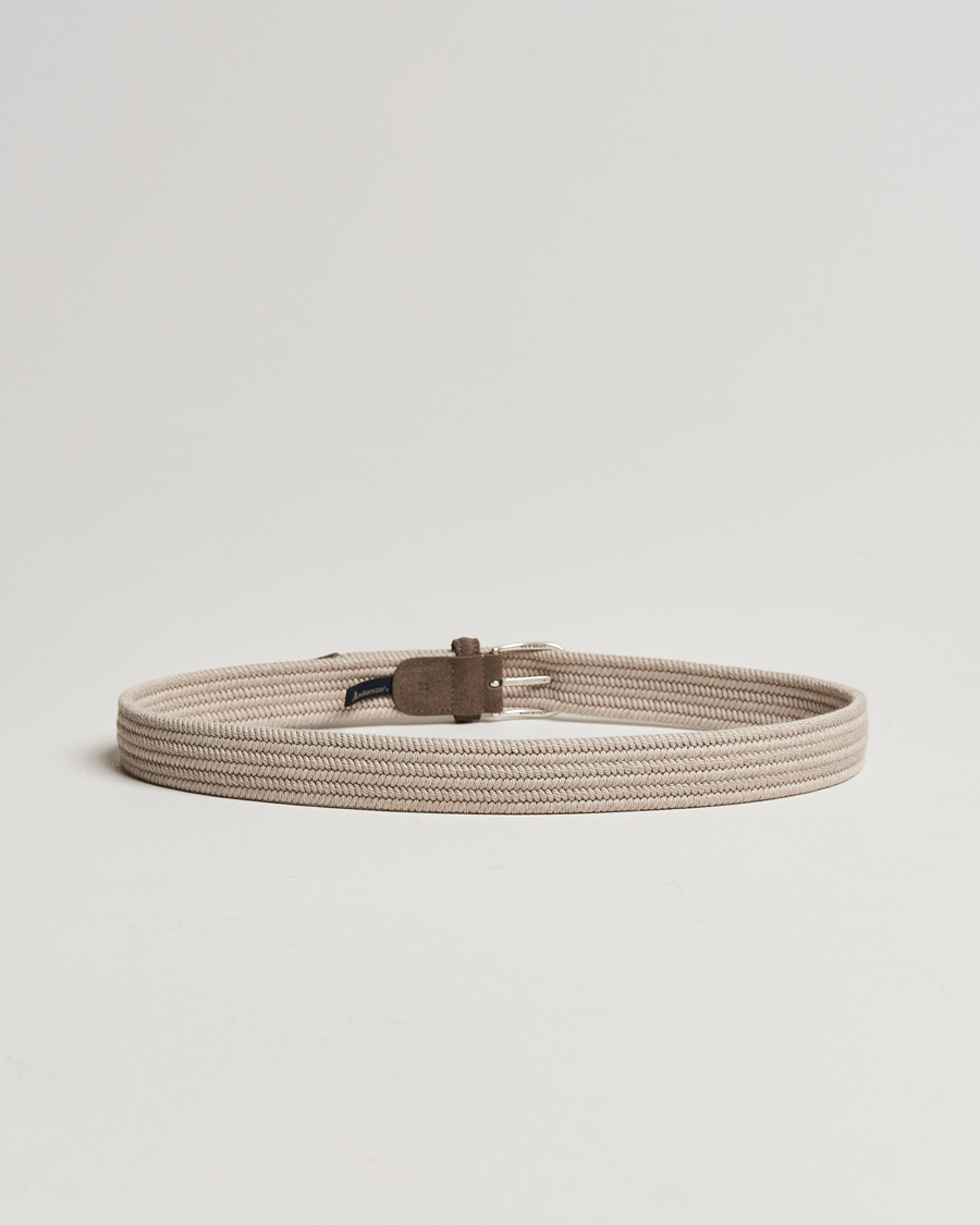 Homme | Ceintures | Anderson's | Braided Wool Belt Beige