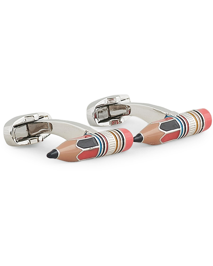 Homme | Paul Smith Pencil Cufflink Silver Stripe | Paul Smith | Pencil Cufflink Silver Stripe