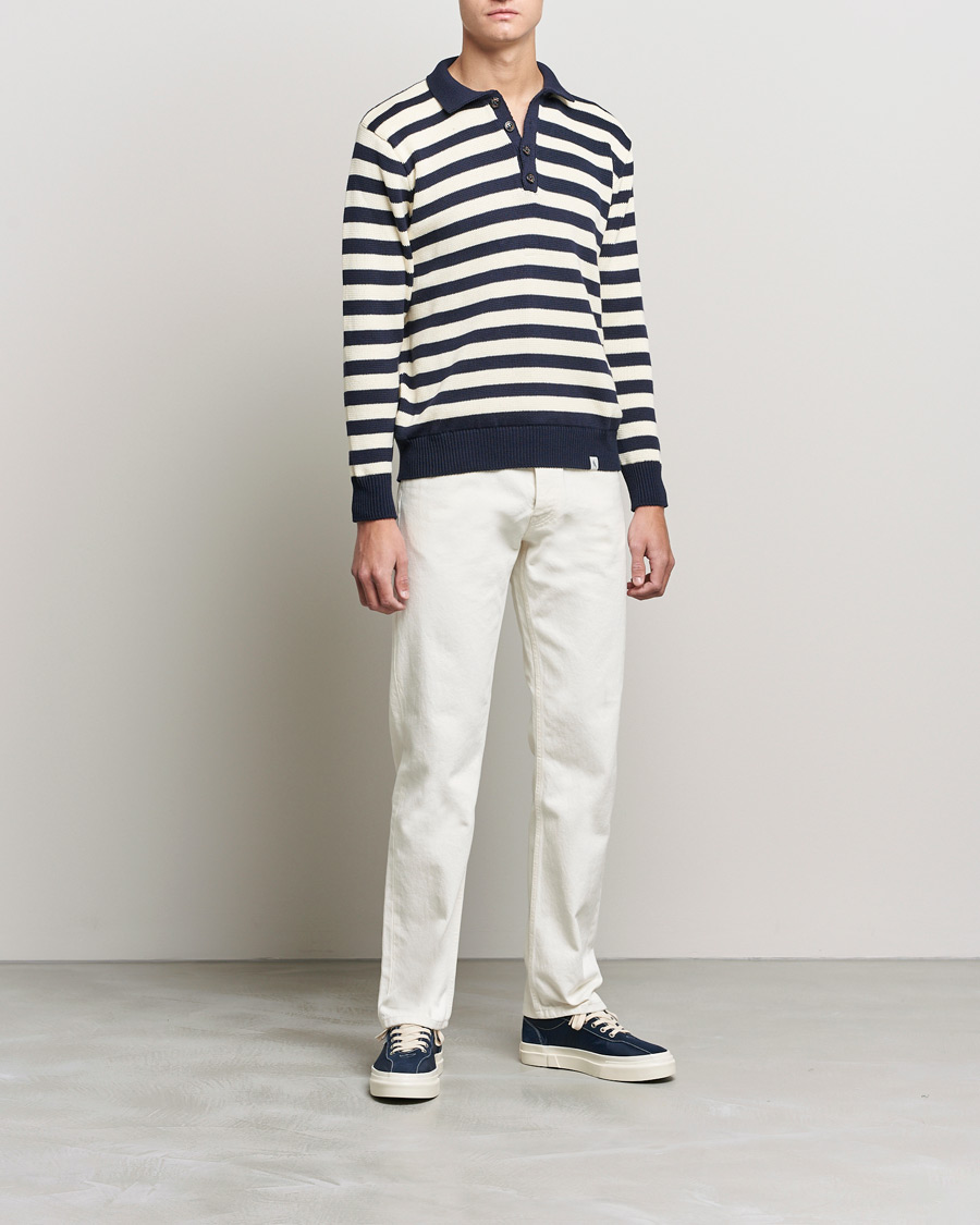 Homme | Pulls Et Tricots | Peregrine | Richmond Knitted Rugby Shirt Navy/White