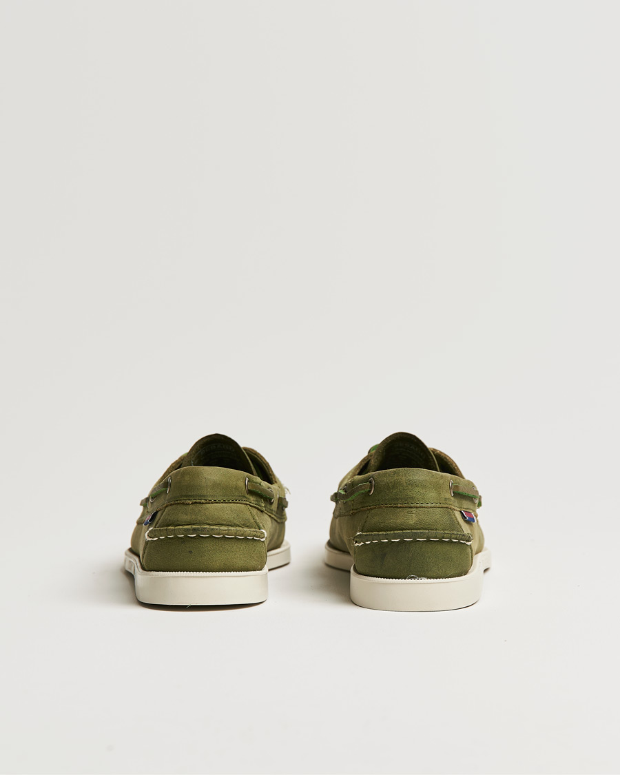Homme | Sebago Docksides Nubuck Boat Shoe Green Military | Sebago | Docksides Nubuck Boat Shoe Green Military