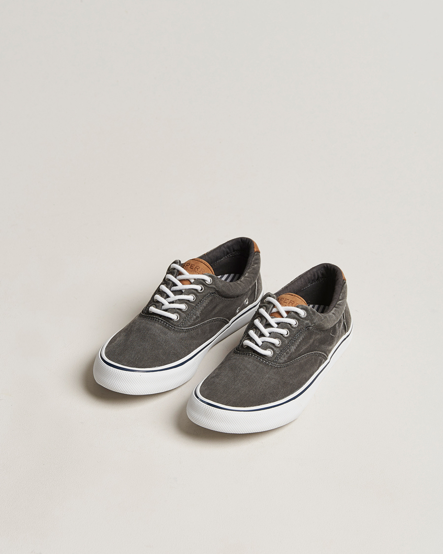 Homme | Sperry Striper II Canvas Sneaker Whased Black | Sperry | Striper II Canvas Sneaker Whased Black