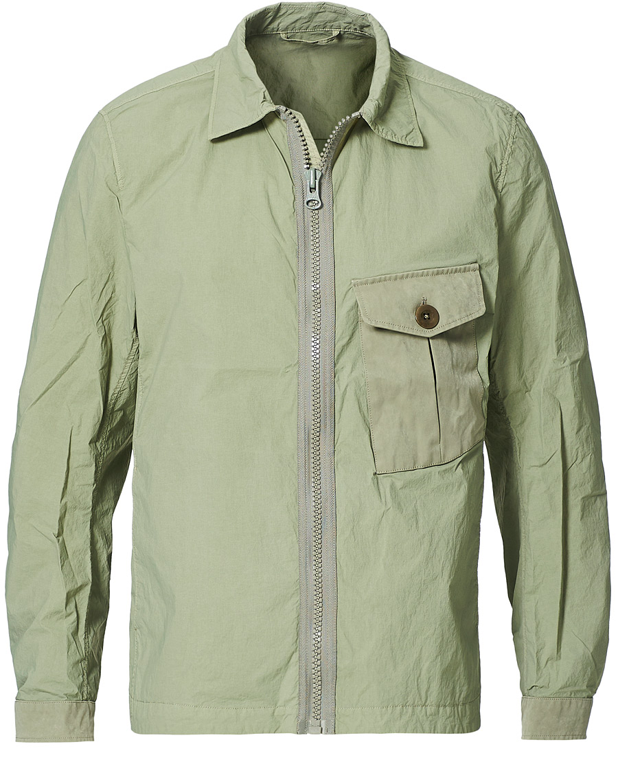 Homme | Manteaux Et Vestes | Ten c | Garment Dyed Nylon Shirt Jacket Light Green