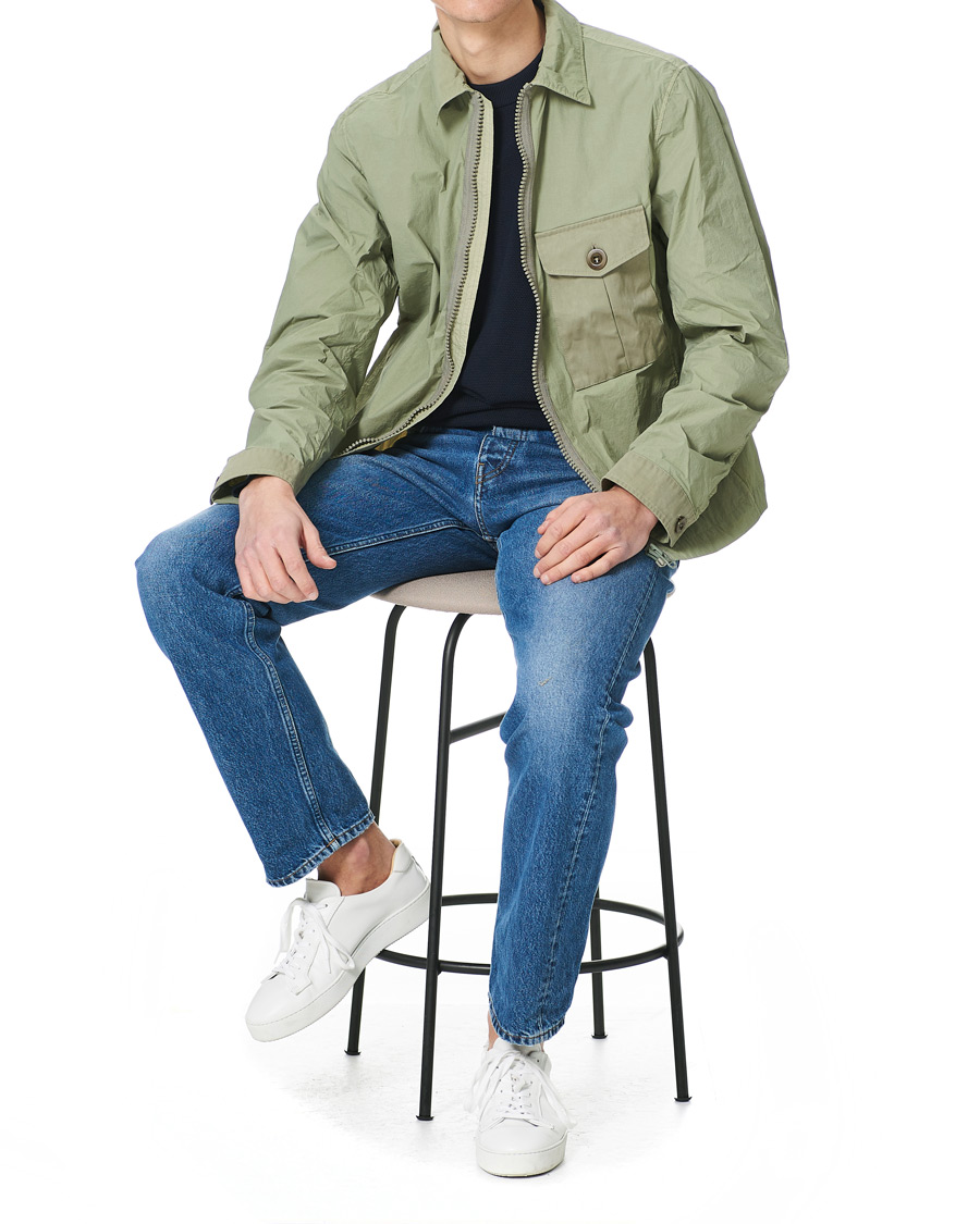 Homme | Manteaux Et Vestes | Ten c | Garment Dyed Nylon Shirt Jacket Light Green