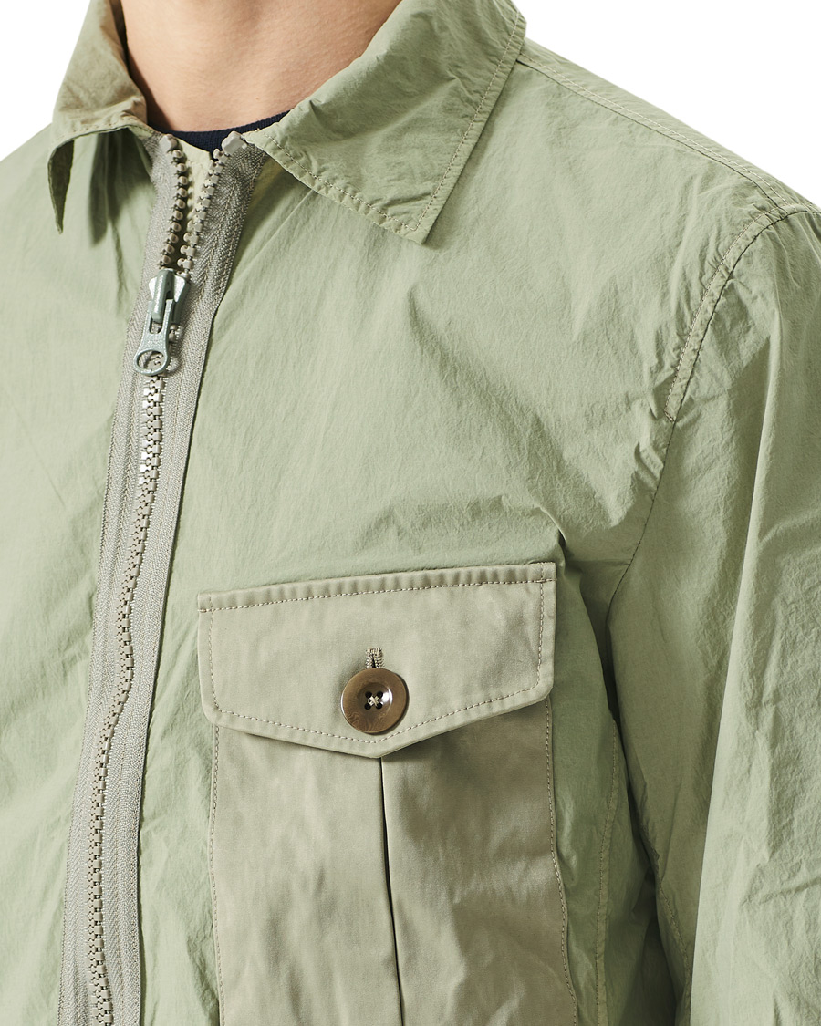 Homme | Manteaux Et Vestes | Ten c | Garment Dyed Nylon Shirt Jacket Light Green
