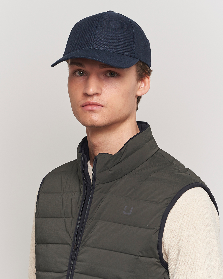 Homme | Bobs Et Casquettes | Varsity Headwear | Linen Baseball Cap Deep Sea Navy