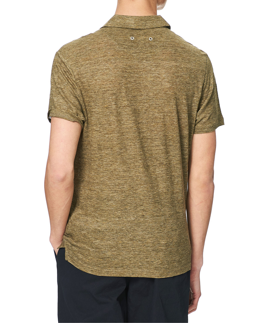 Homme | Polos | Vilebrequin | Jersey Linen Polo Olive Chine