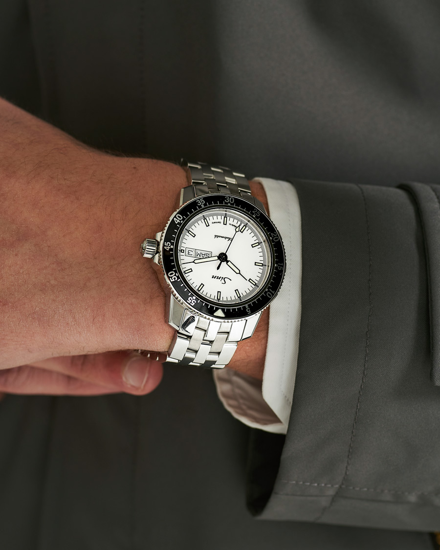 Homme | Fine watches | Sinn | 104 I W Pilot Watch 41mm Steel Link White