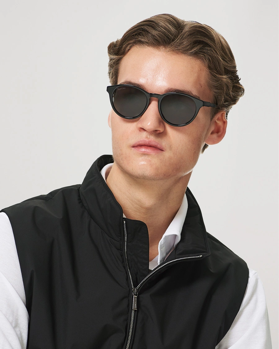 Homme | Lunettes De Soleil Rondes | Gucci | GG1119S Sunglasses Black/Grey