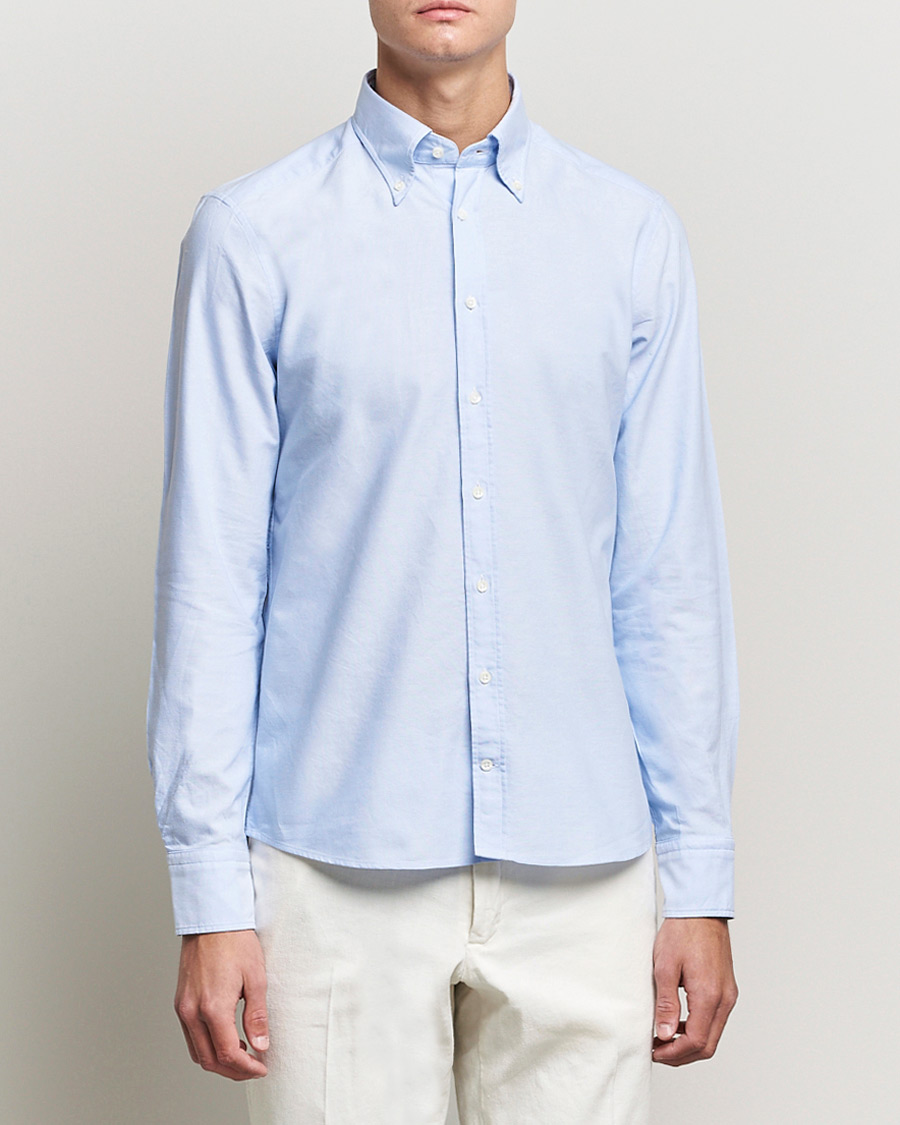 Homme | Chemises | Stenströms | Slimline Oxford Shirt Light Blue