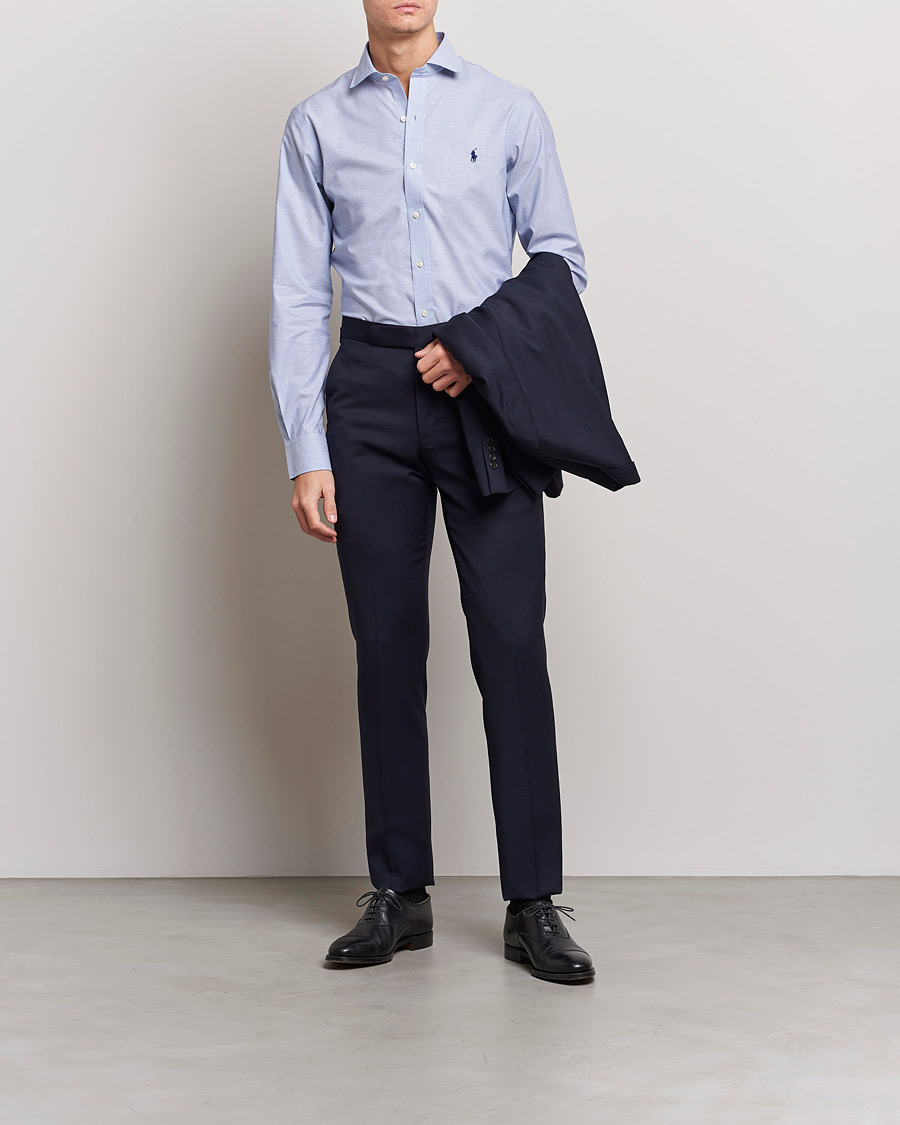 Homme | Chemises D'Affaires | Polo Ralph Lauren | Slim Fit Poplin Cut Away Dress Shirt Light Blue