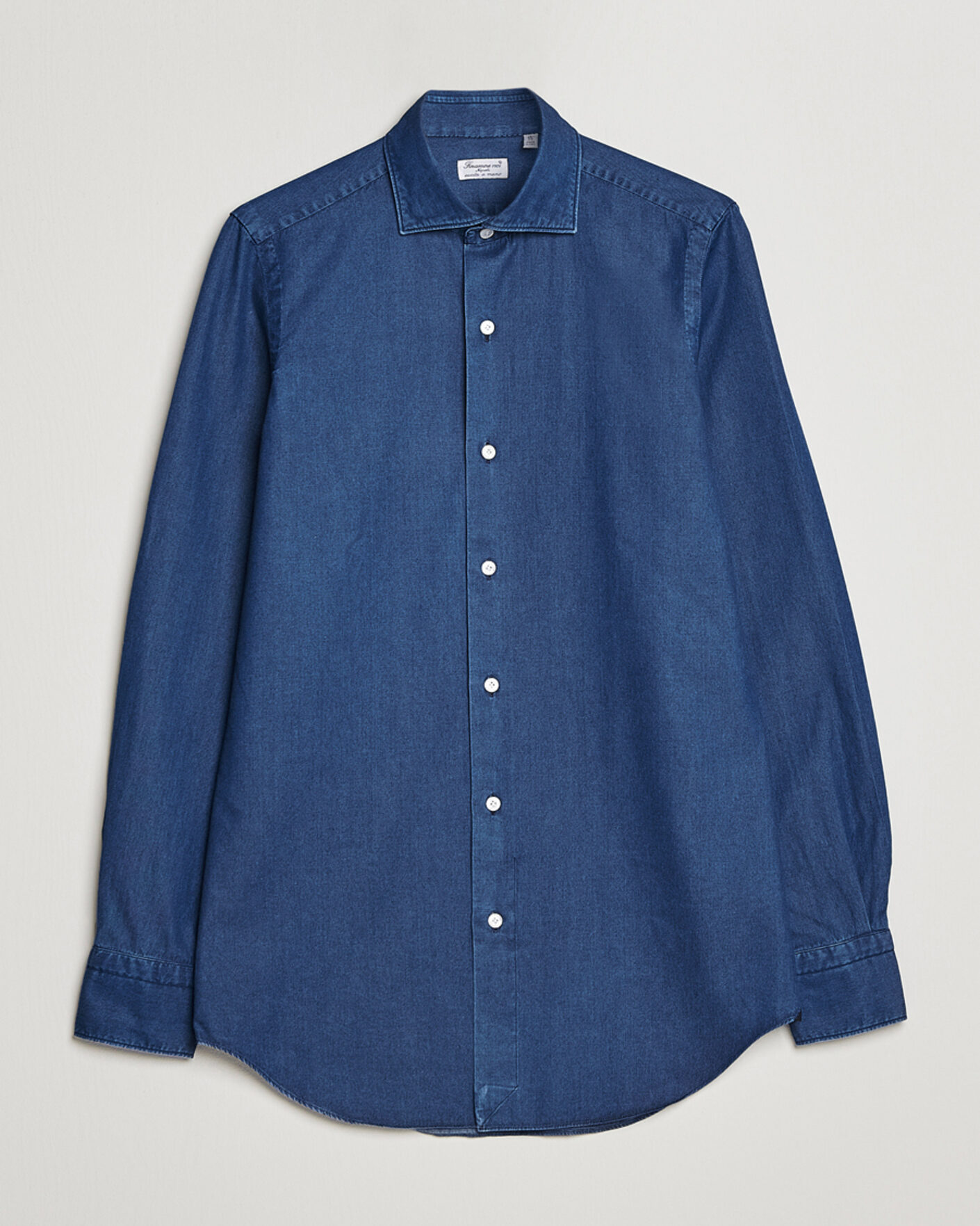 Homme | Chemises | Finamore Napoli | Milano Slim Denim Shirt Dark Indigo