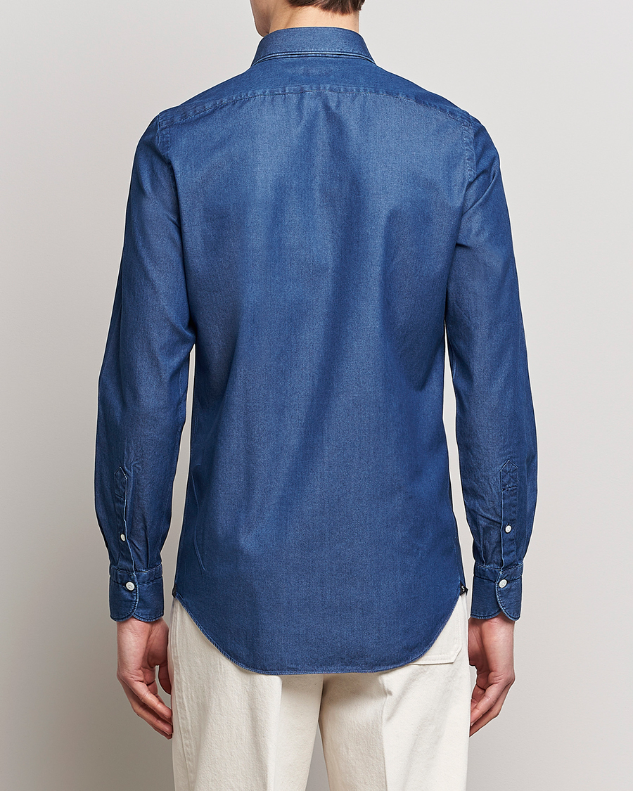 Homme | Chemises | Finamore Napoli | Milano Slim Denim Shirt Dark Indigo