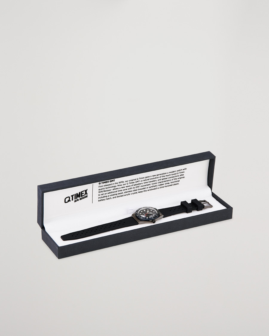 Homme | Timex Q Diver GMT 38mm Rubber Strap Black/Grey | Timex | Q Diver GMT 38mm Rubber Strap Black/Grey