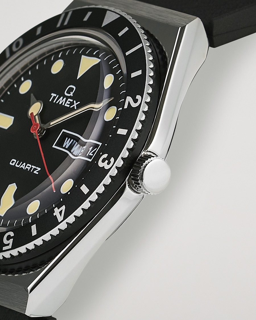 Homme | Timex Q Diver 38mm Rubber Strap Black | Timex | Q Diver 38mm Rubber Strap Black
