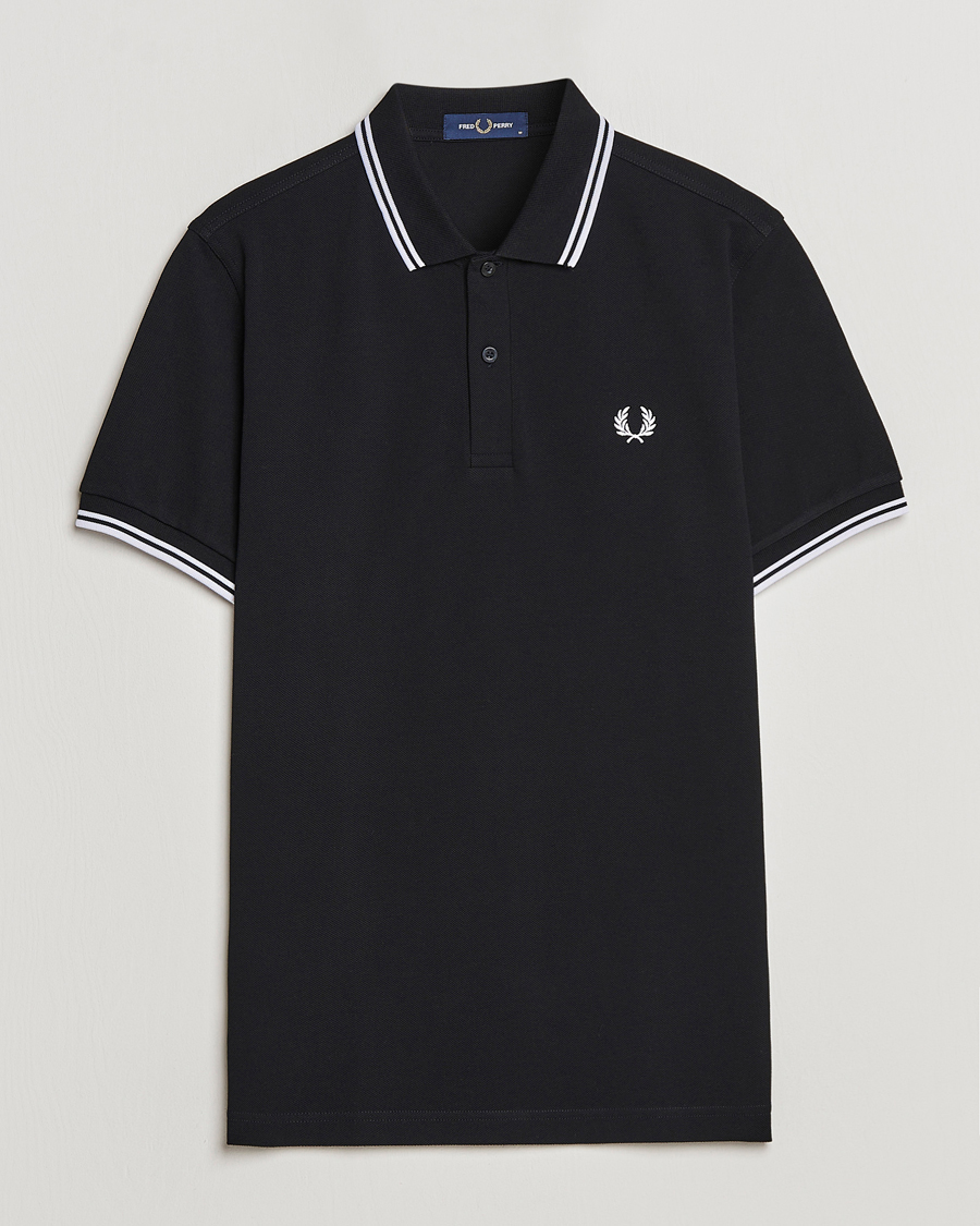 Homme | Polos | Fred Perry | Twin Tipped Polo Shirt Black