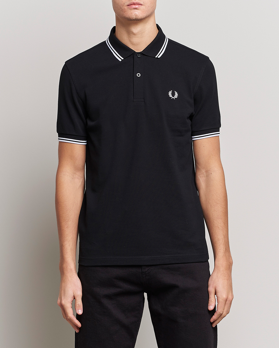 Homme | Polos | Fred Perry | Twin Tipped Polo Shirt Black