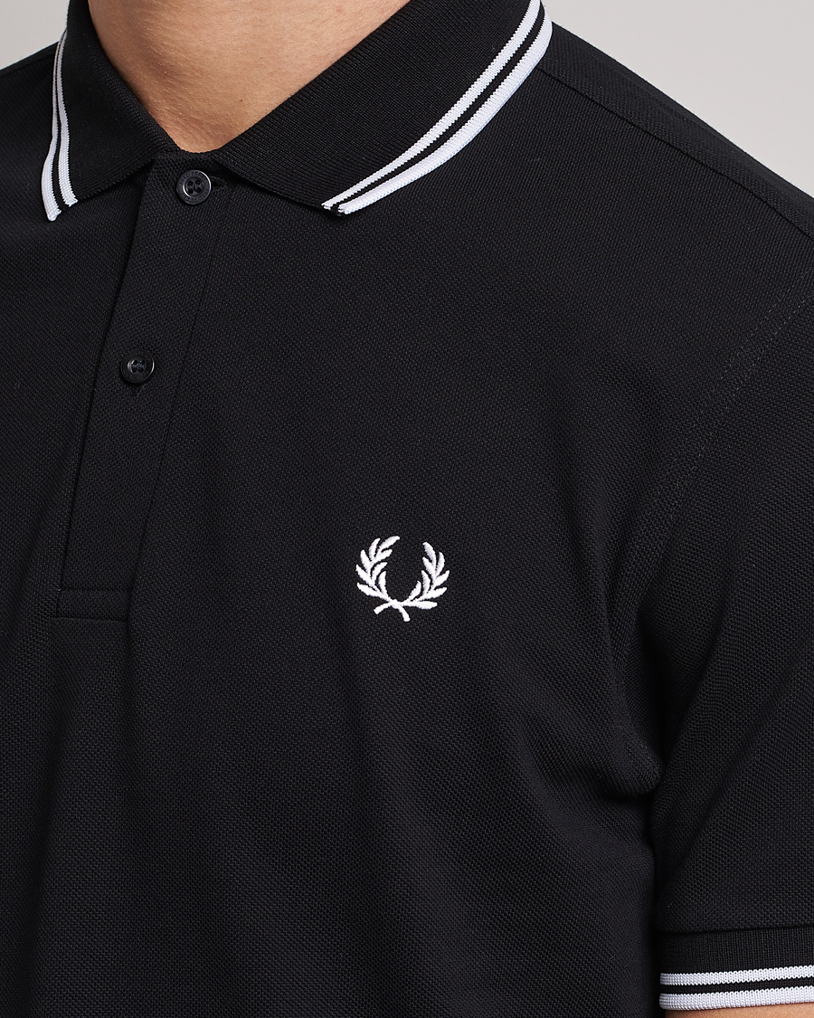 Homme | Polos | Fred Perry | Twin Tipped Polo Shirt Black