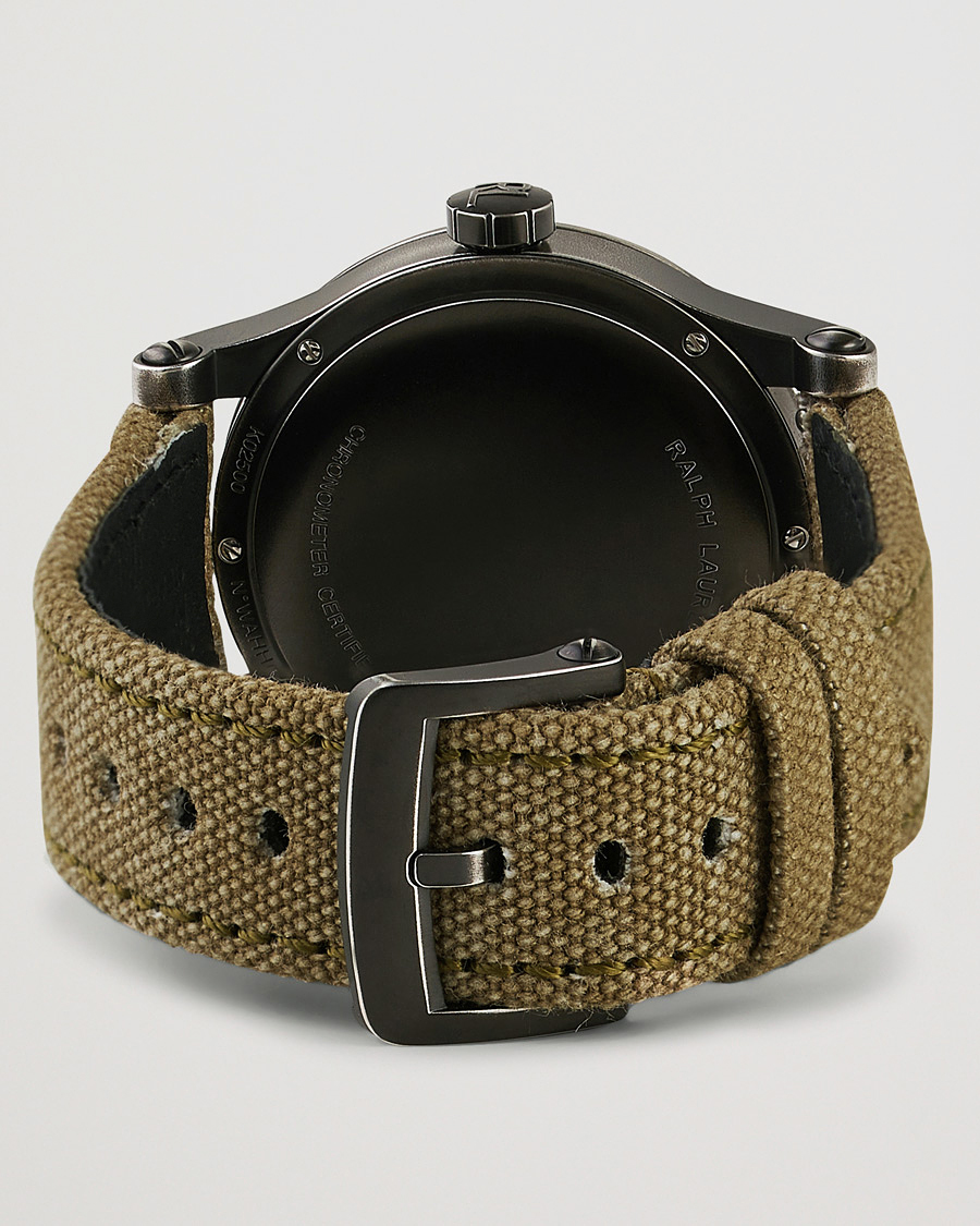 Homme | Polo Ralph Lauren 45mm Safari Chronometer Black Steel/Canvas Strap | Polo Ralph Lauren | 45mm Safari Chronometer Black Steel/Canvas Strap