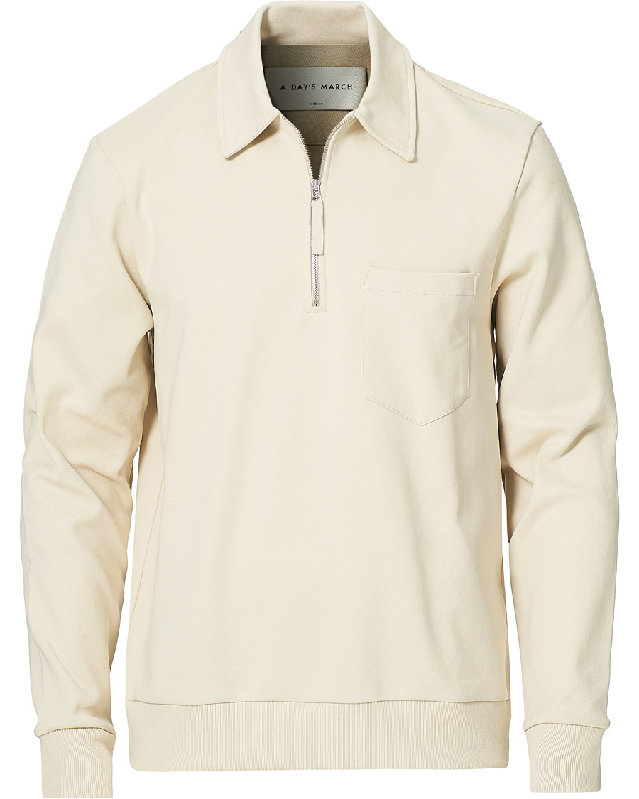 Homme | Pulls Et Tricots | A Day's March | Cabot Half-Zip Polo Sweater Sand