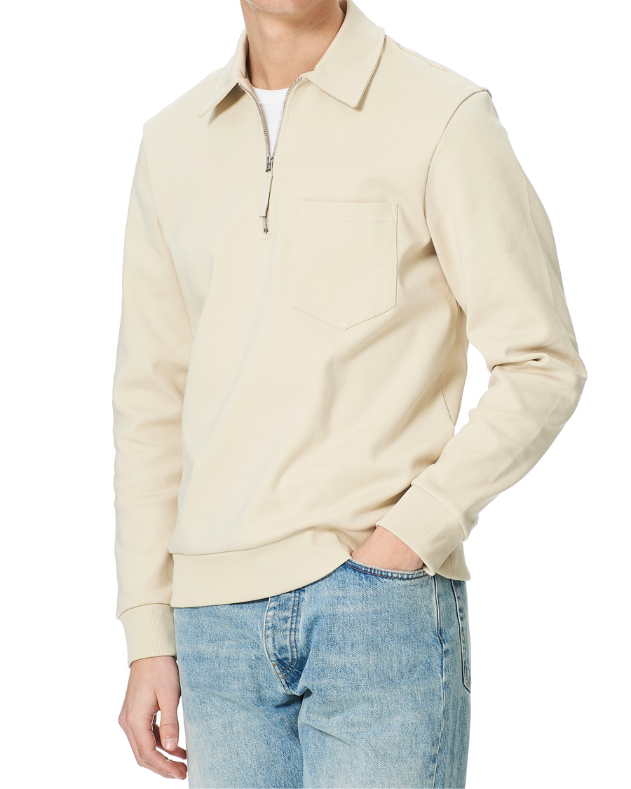 Homme | Pulls Et Tricots | A Day's March | Cabot Half-Zip Polo Sweater Sand