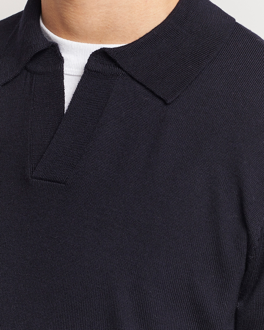 Homme | Pulls Et Tricots | A Day's March | Manol Merino Polo Navy