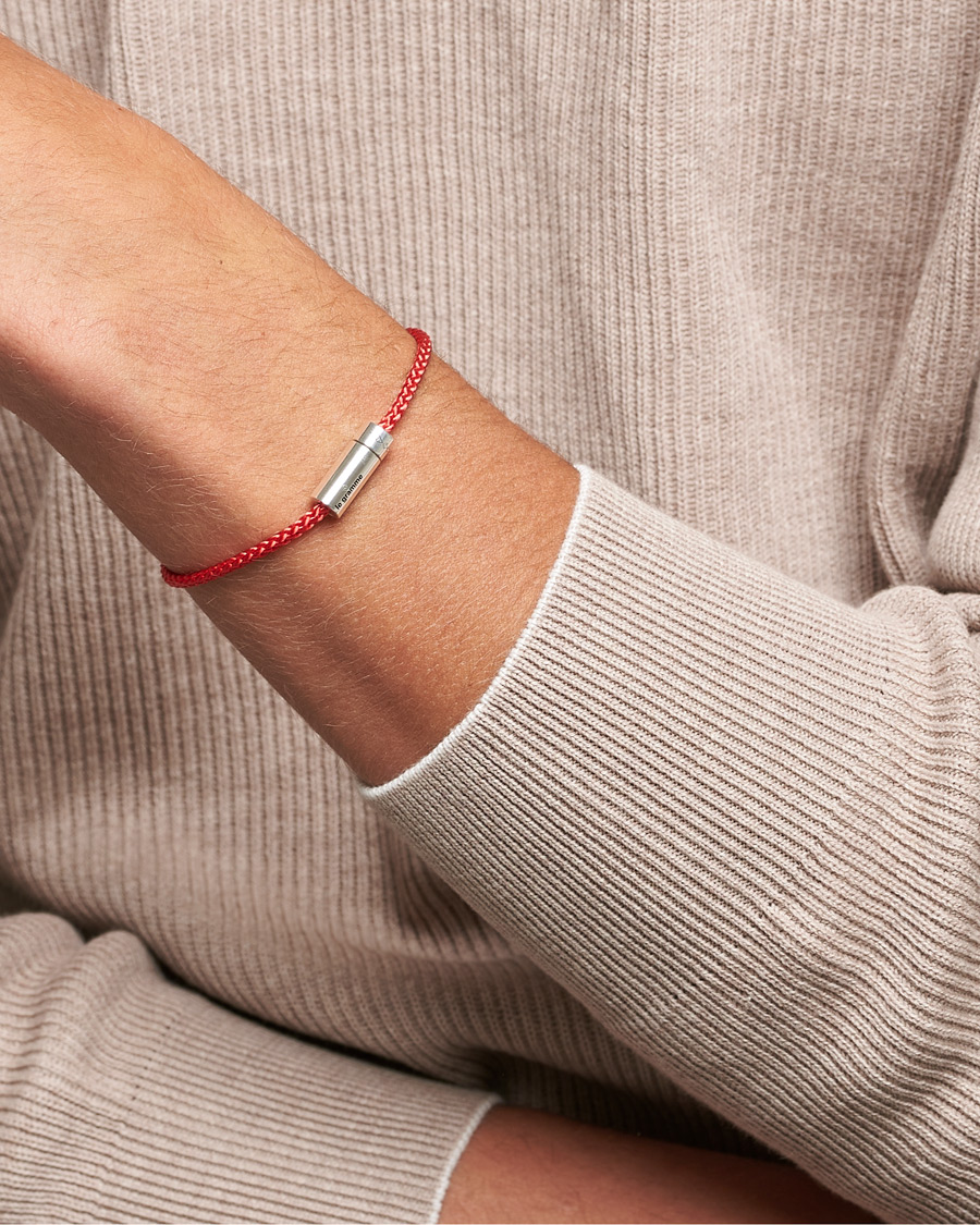 Homme | LE GRAMME | LE GRAMME | Nato Cable Bracelet Red/Sterling Silver 7g