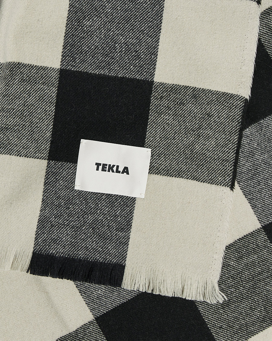 Homme | Tekla Merino Wool Blanket Black Gingham | Tekla | Merino Wool Blanket Black Gingham