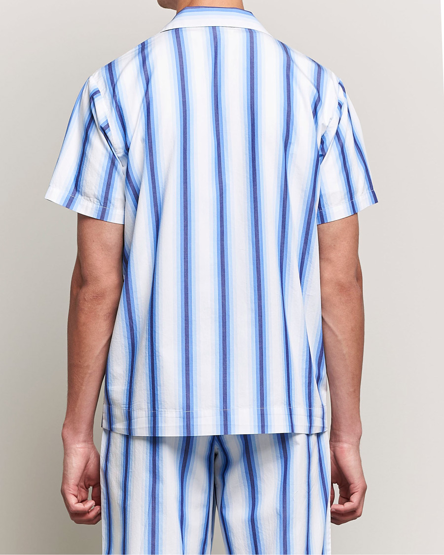 Homme | Peignoirs Et Pyjamas | Tekla | Poplin Pyjama Short Sleeve Shirt Blue Marquee