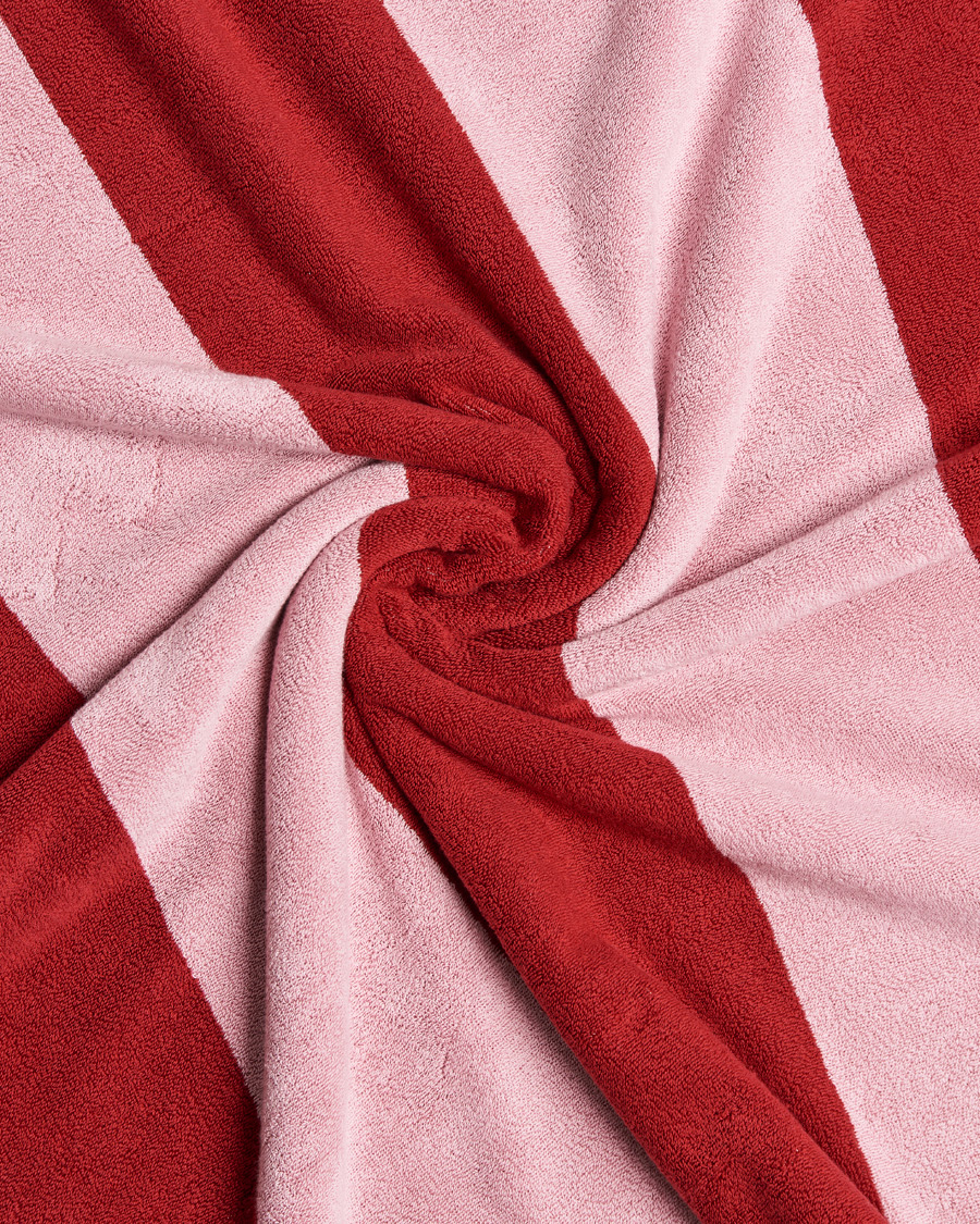 Homme | Tekla Organic Terry Beach Towel Red Block Stripes | Tekla | Organic Terry Beach Towel Red Block Stripes