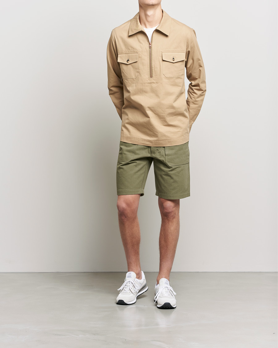 Homme | Chemises | Private White V.C. | Half Zip Pullover Sand