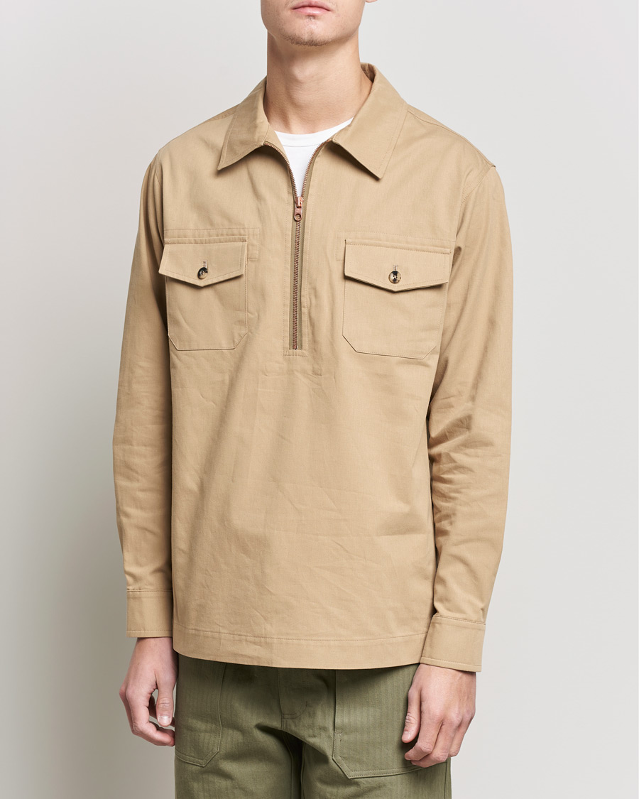 Homme | Chemises | Private White V.C. | Half Zip Pullover Sand