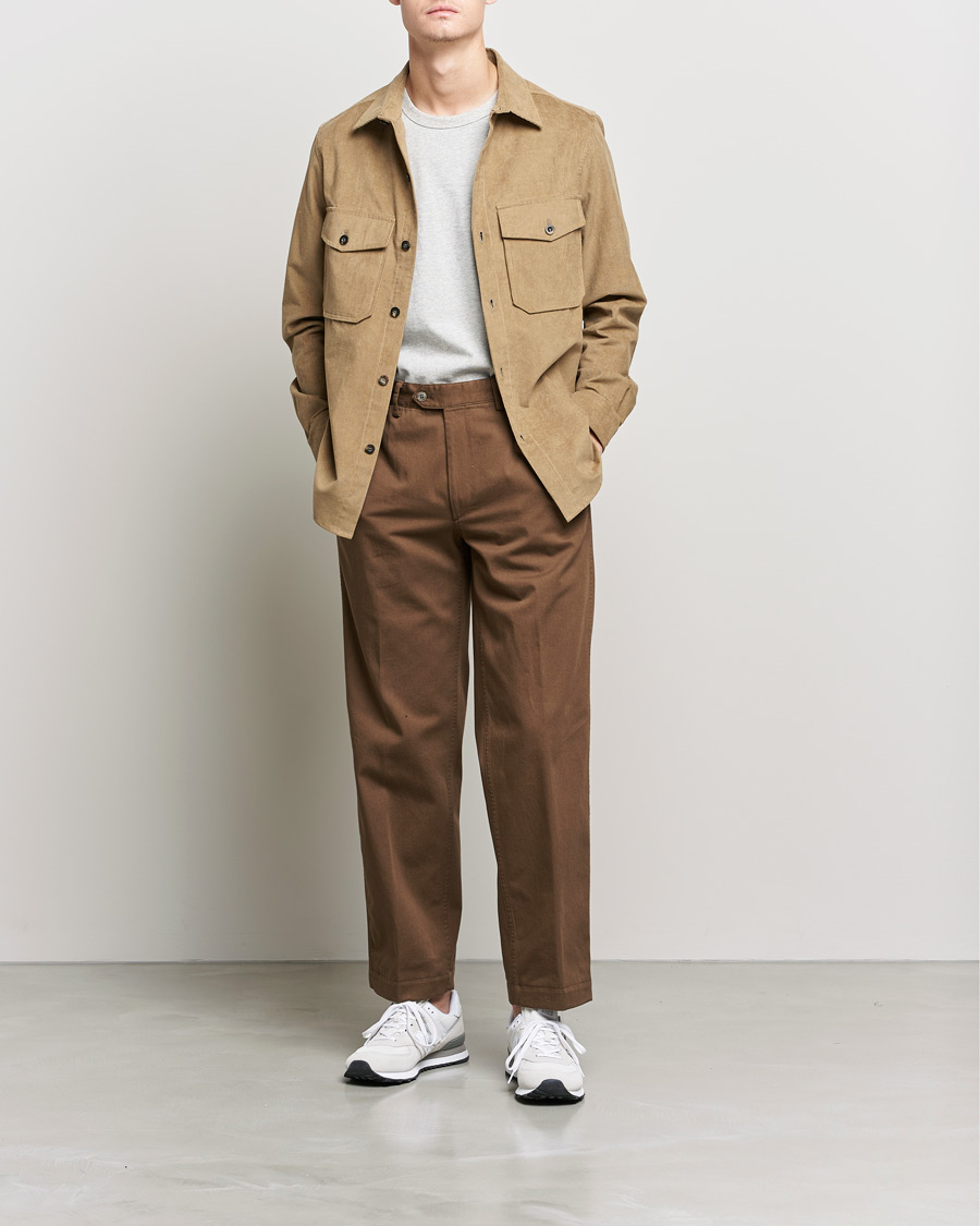 Homme | Chemises | Private White V.C. | Patch Pocket Corduroy Overshirt Taupe