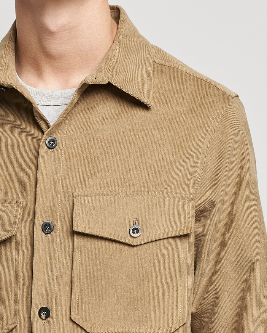 Homme | Chemises | Private White V.C. | Patch Pocket Corduroy Overshirt Taupe