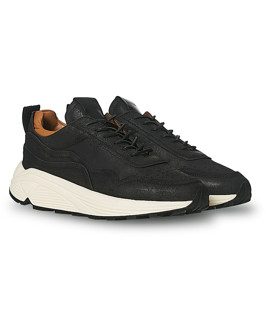 Homme | Buttero Vinci Bianchetto Leather Running Sneaker Black | Buttero | Vinci Bianchetto Leather Running Sneaker Black