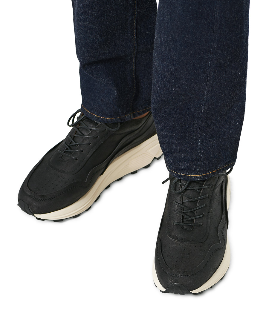 Homme | Buttero Vinci Bianchetto Leather Running Sneaker Black | Buttero | Vinci Bianchetto Leather Running Sneaker Black