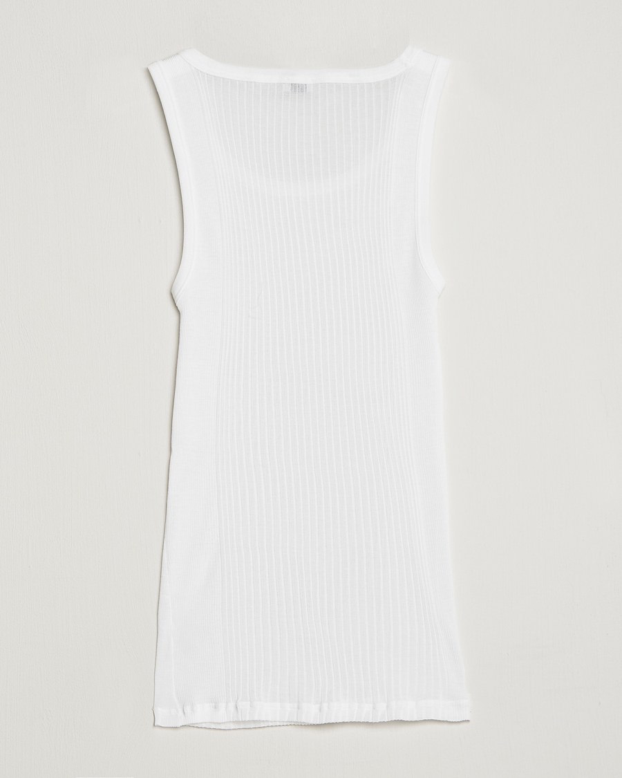 Homme | T-shirts | Zimmerli of Switzerland | Ribbed Mercerized Cotton Tank Top White