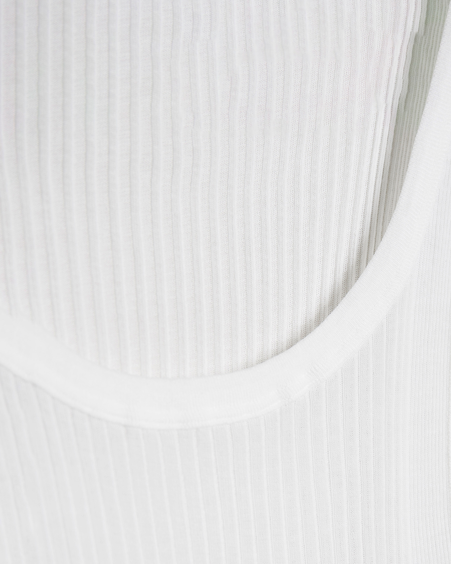 Homme | T-shirts | Zimmerli of Switzerland | Ribbed Mercerized Cotton Tank Top White