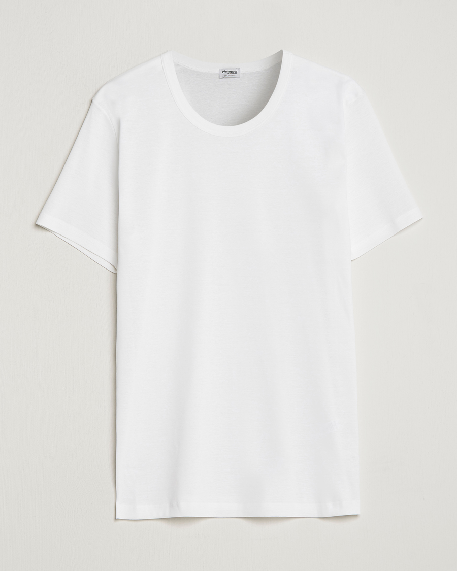 Homme | T-shirts | Zimmerli of Switzerland | Mercerized Cotton Crew Neck T-Shirt White