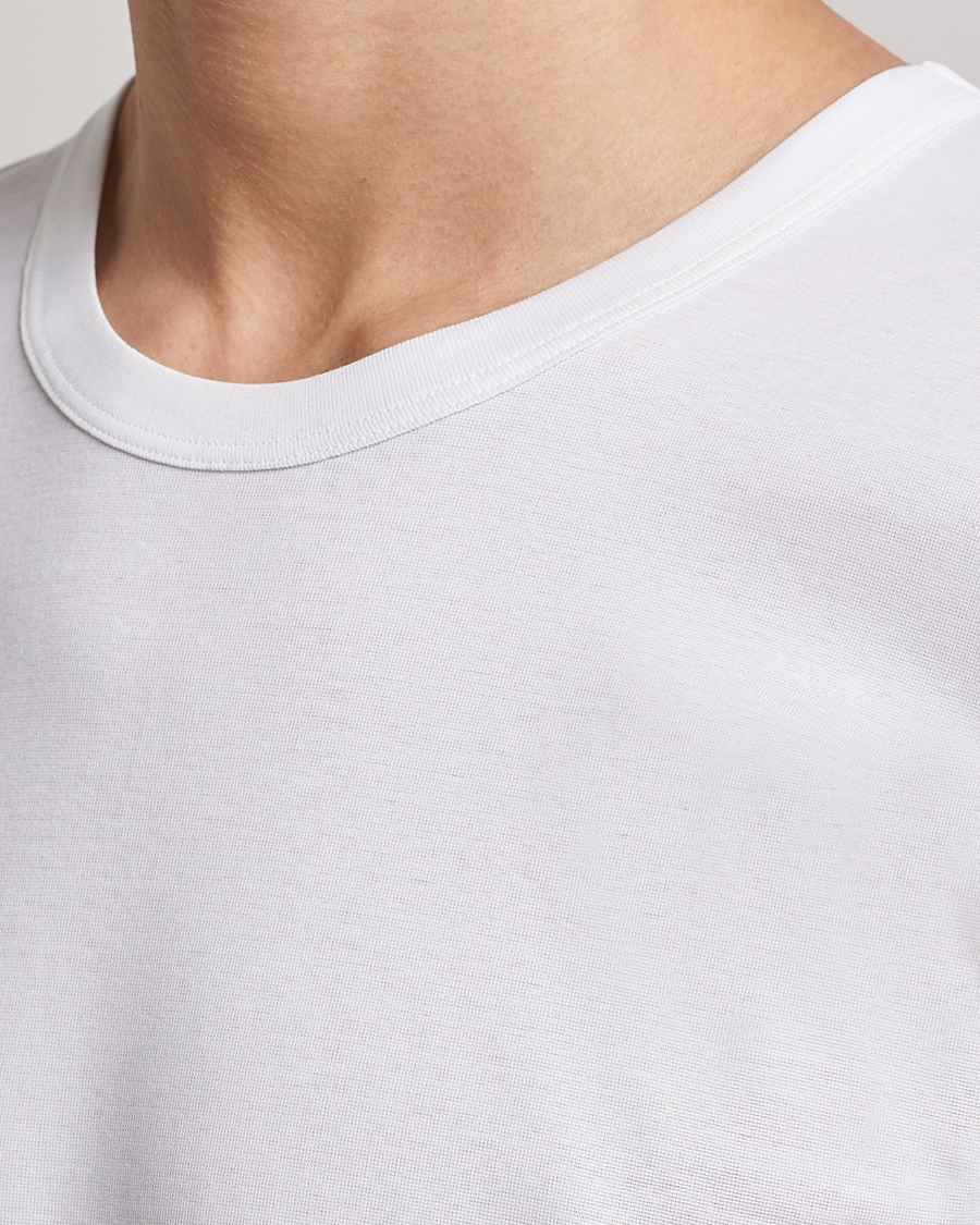 Homme | T-shirts | Zimmerli of Switzerland | Mercerized Cotton Crew Neck T-Shirt White