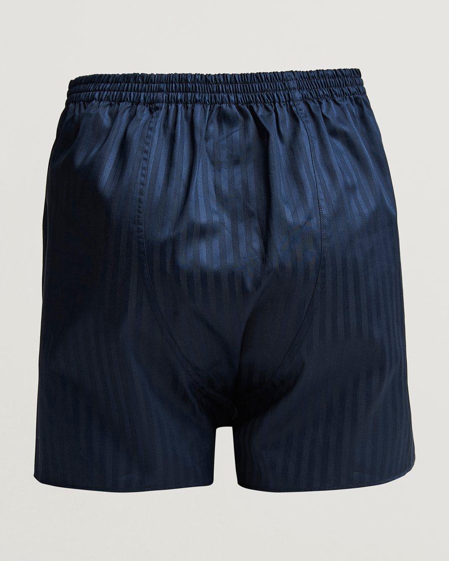 Homme | Sous-Vêtements Et Chaussettes | Zimmerli of Switzerland | Mercerized Cotton Boxer Shorts Navy