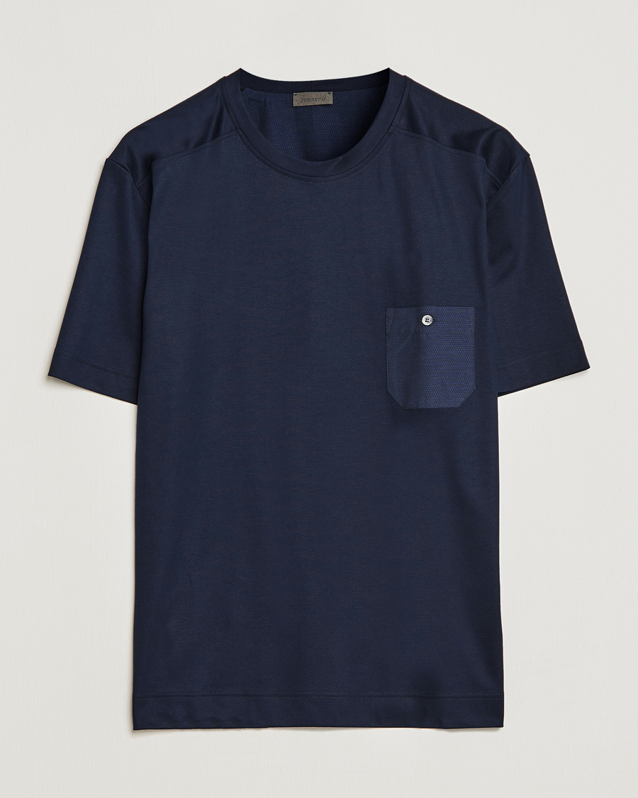 Homme | Peignoirs Et Pyjamas | Zimmerli of Switzerland | Cotton/Modal Crew Neck Loungwear T-Shirt Midnight