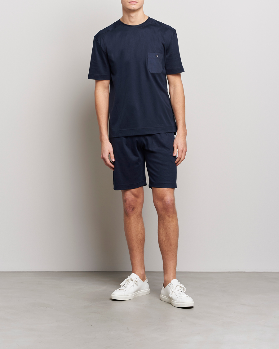 Homme | Peignoirs Et Pyjamas | Zimmerli of Switzerland | Cotton/Modal Loungewear Shorts Midnight