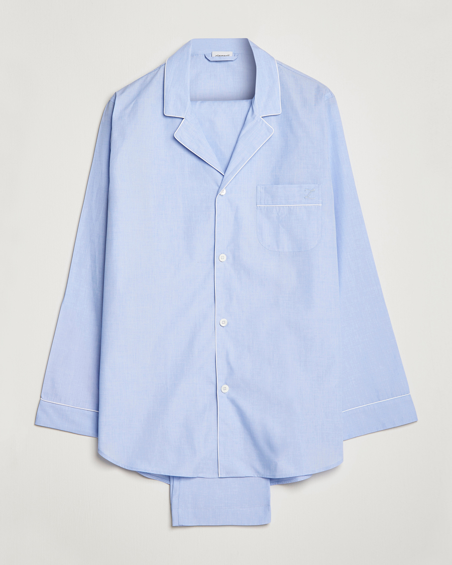 Homme | Peignoirs Et Pyjamas | Zimmerli of Switzerland | Mercerized Cotton Pyjamas Light Blue
