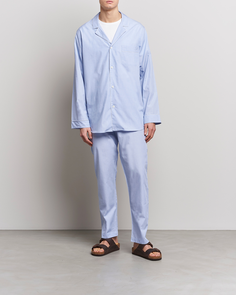 Homme | Peignoirs Et Pyjamas | Zimmerli of Switzerland | Mercerized Cotton Pyjamas Light Blue