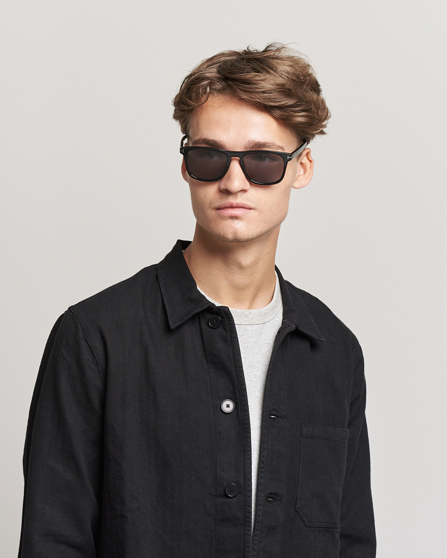 Homme | Lunettes De Soleil | Tom Ford | Gerard Polarized Sunglasses Shiny Black/Smoke