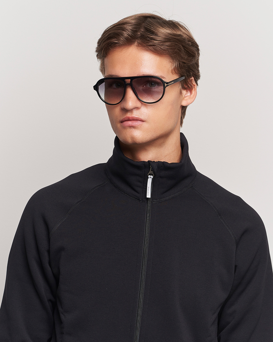Homme | Tom Ford Jeffrey Sunglasses Shiny Black/Gradient Smoke | Tom Ford | Jeffrey Sunglasses Shiny Black/Gradient Smoke